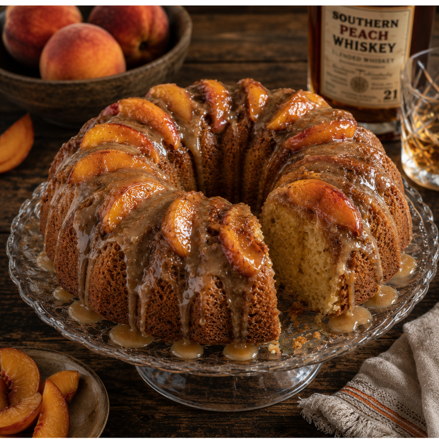 Lil Mama’s Southern Peach Whiskey Cake  - LEVEL 21