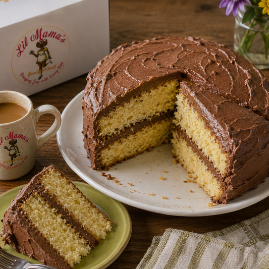 Lil Mama’s Classic Yellow Chocolate Cake